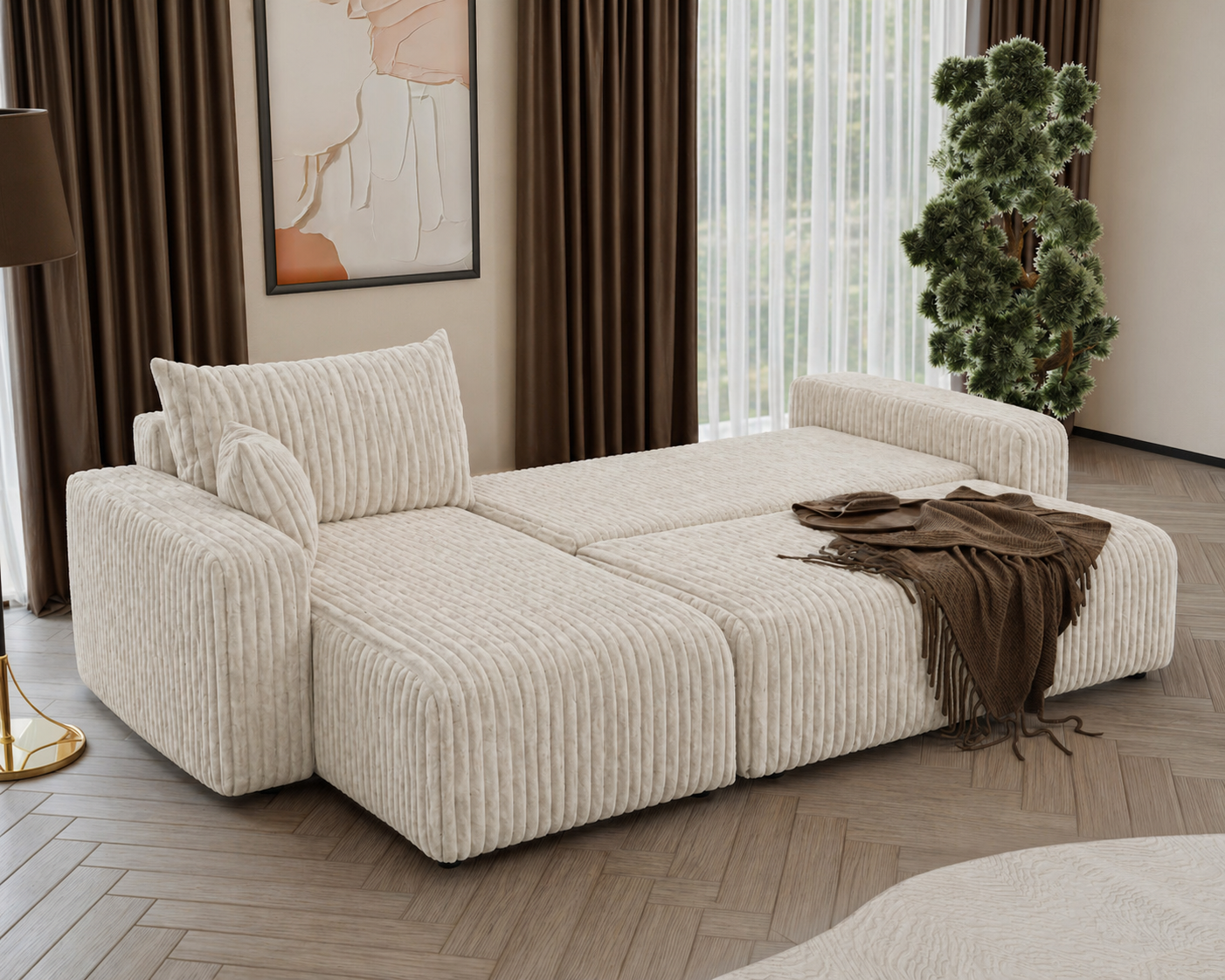 Hoekbank Palmero | Fluffy | Slaapbank met Opbergruimte