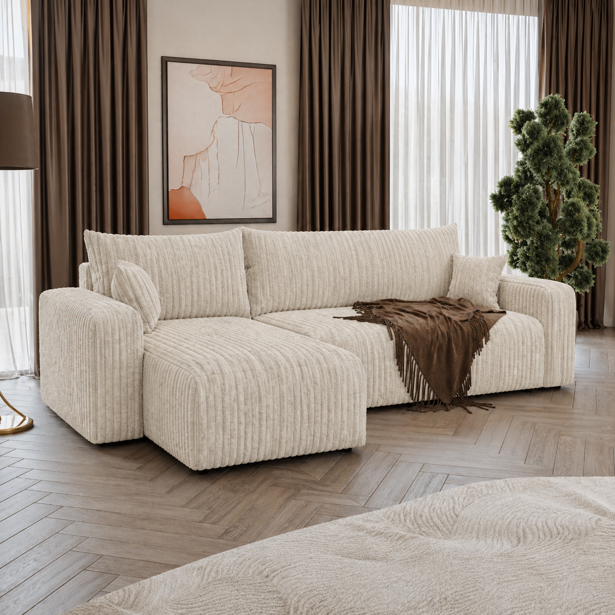 Hoekbank Palmero | Fluffy | Slaapbank met Opbergruimte