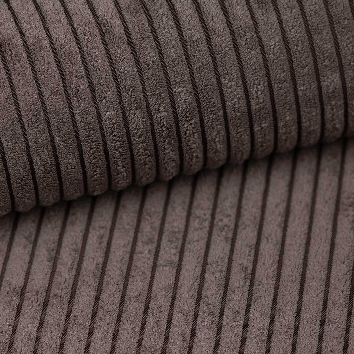 Hoekbank Kenzo | Ribstof Taupe | Slaapbank met Opbergruimte