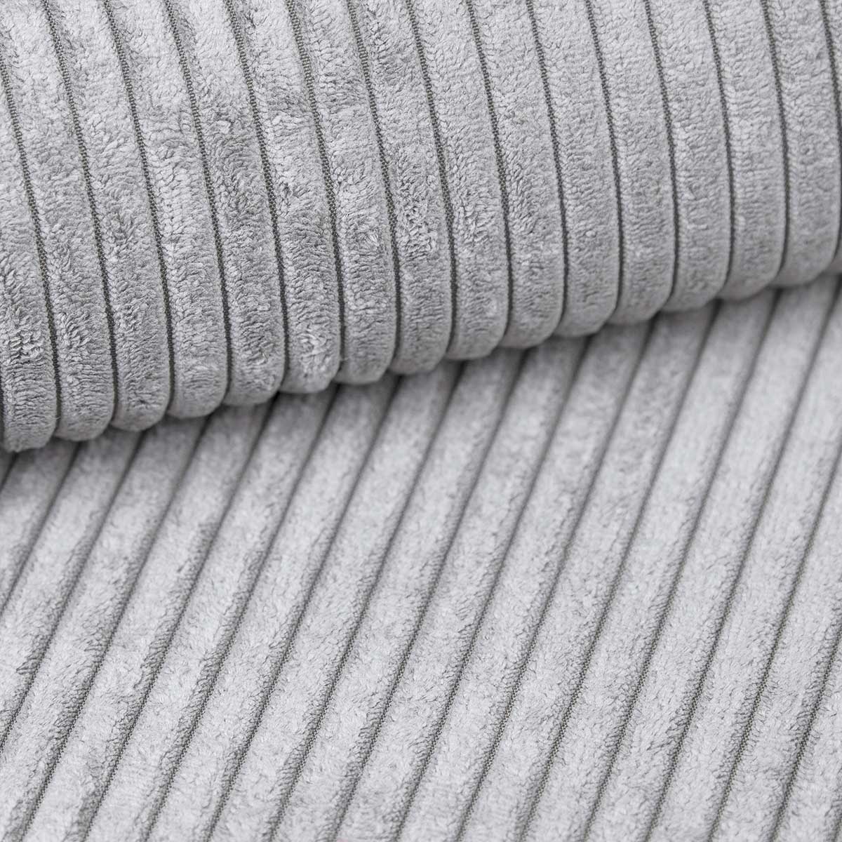 Hoekbank Kenzo | Ribstof Grijs | Slaapbank met Opbergruimte