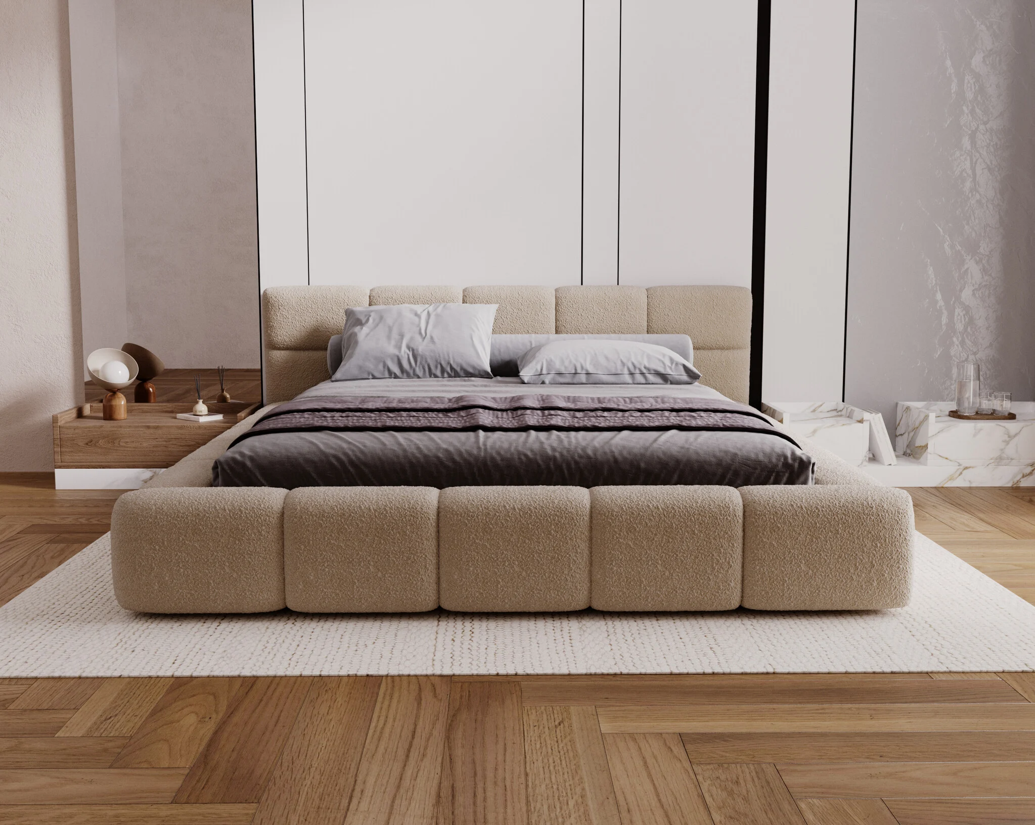 Opbergbed Como - Teddystof