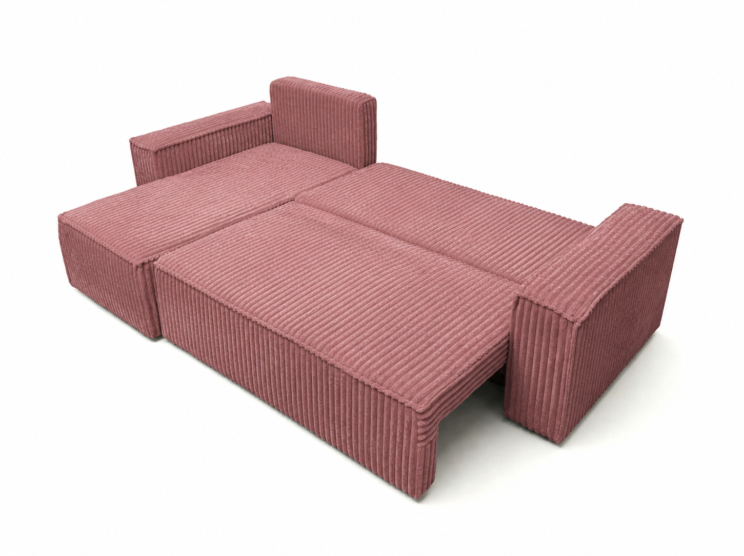 Hoekbank Kenzo - Fluffystof - Slaapbank met Opbergruimte