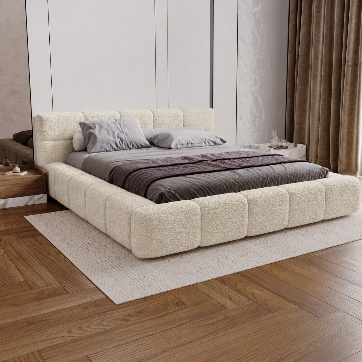 Opbergbed Como - Teddystof
