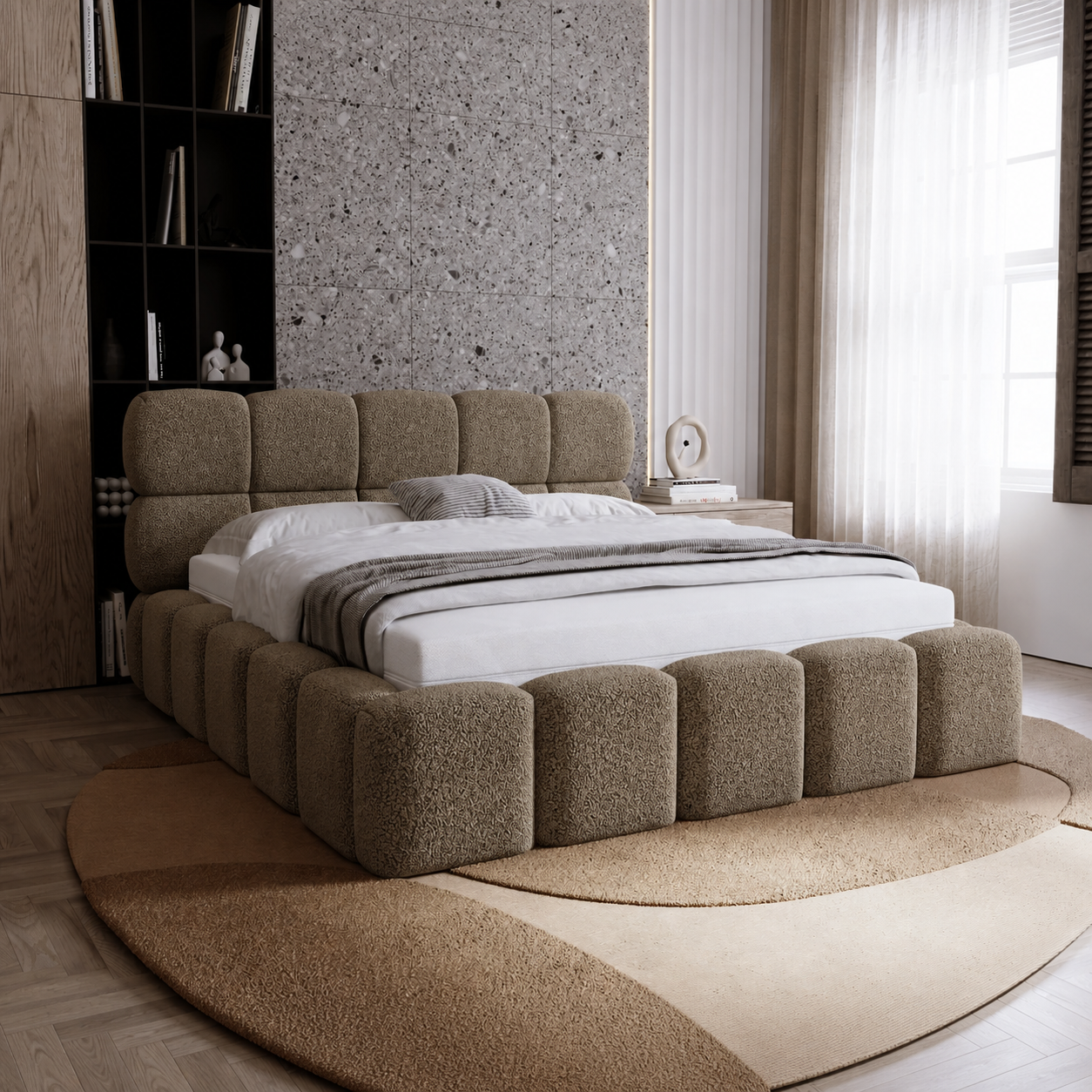 Opbergbed Noël - Teddystof