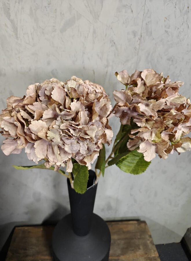 Zijden bloem Hydrangea Mauve Brown 85cm - Brynxz