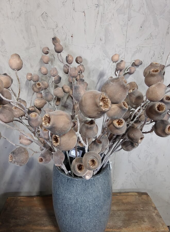 Zijden bloem Mespulus Stem Brown 70cm - Brynxz