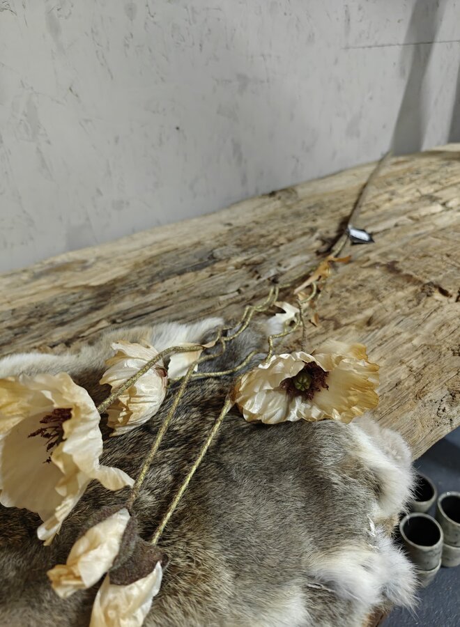 Zijden bloem Poppy Bundle Twist Off White 100cm - Brynxz