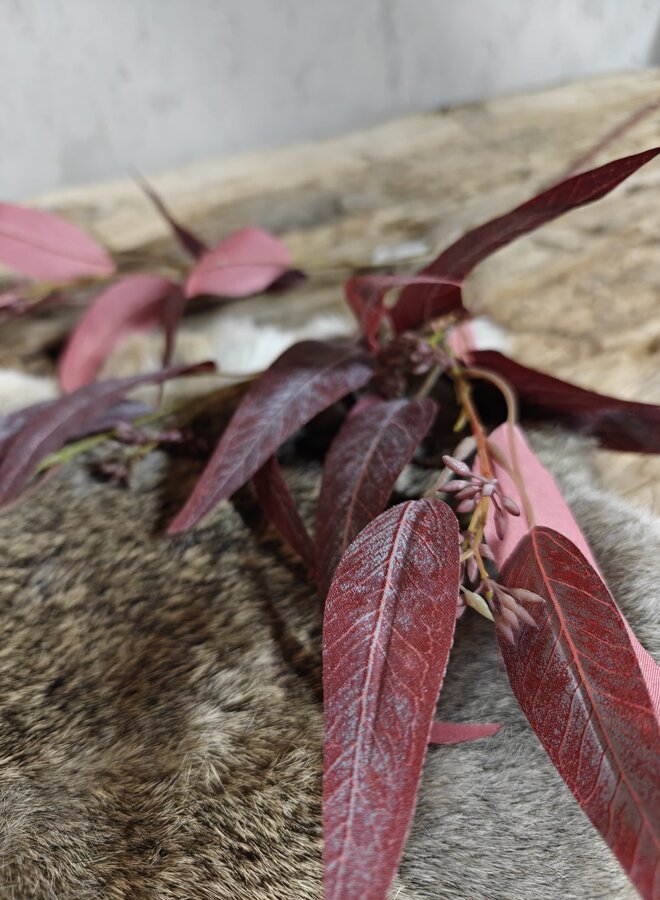 Zijden bloem Eucalyptus Lancet Red 85cm - Brynxz