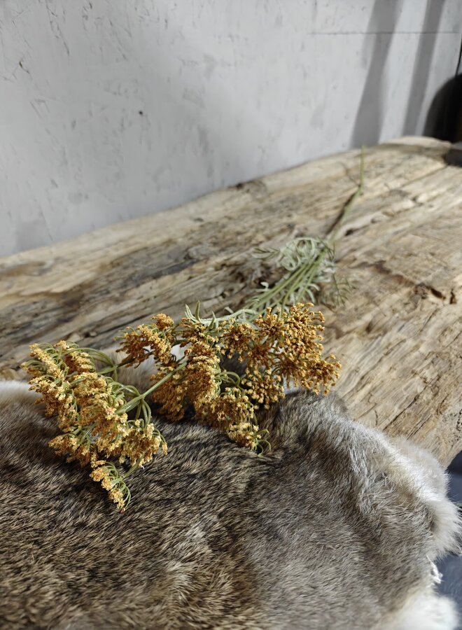 Zijden bloem Single Lace Flower Yellow 80cm - Brynxz