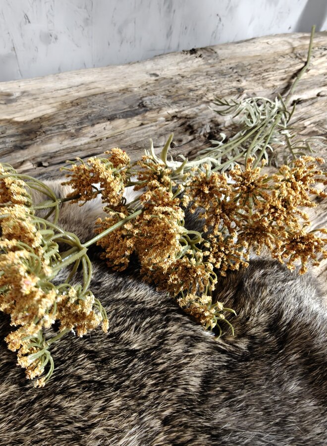 Zijden bloem Single Lace Flower Yellow 80cm - Brynxz