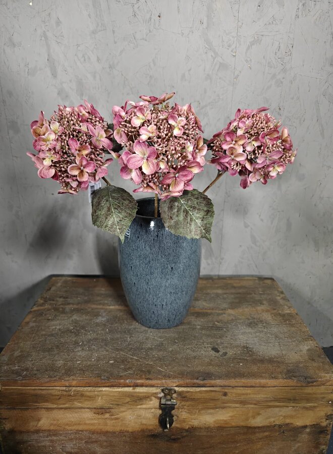 Zijden bloem Hydrangea Old Pink 52cm