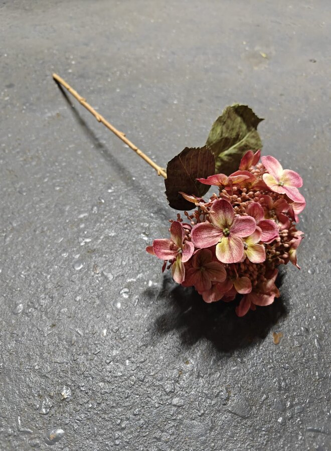 Zijden bloem Hydrangea Old Pink 52cm