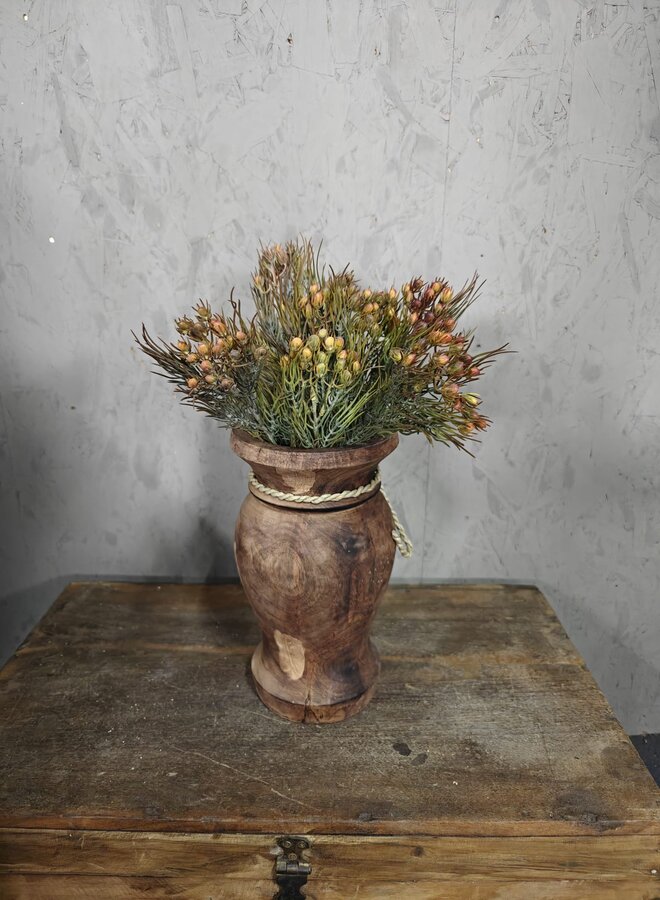 Zijden bloem Protea Bush Mini Grey 41cm