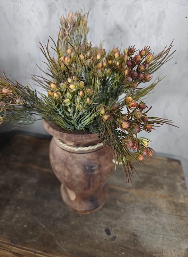 Zijden bloem Protea Bush Mini Grey 41cm