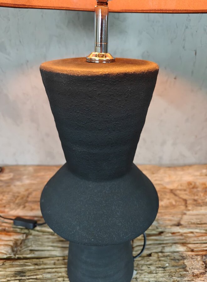 Tafellamp Zwart met Fluwelen Kap – Moderne Designlamp