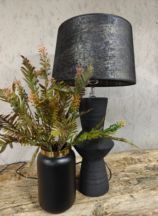 Tafellamp Zwart met Fluwelen Kap – Moderne Designlamp