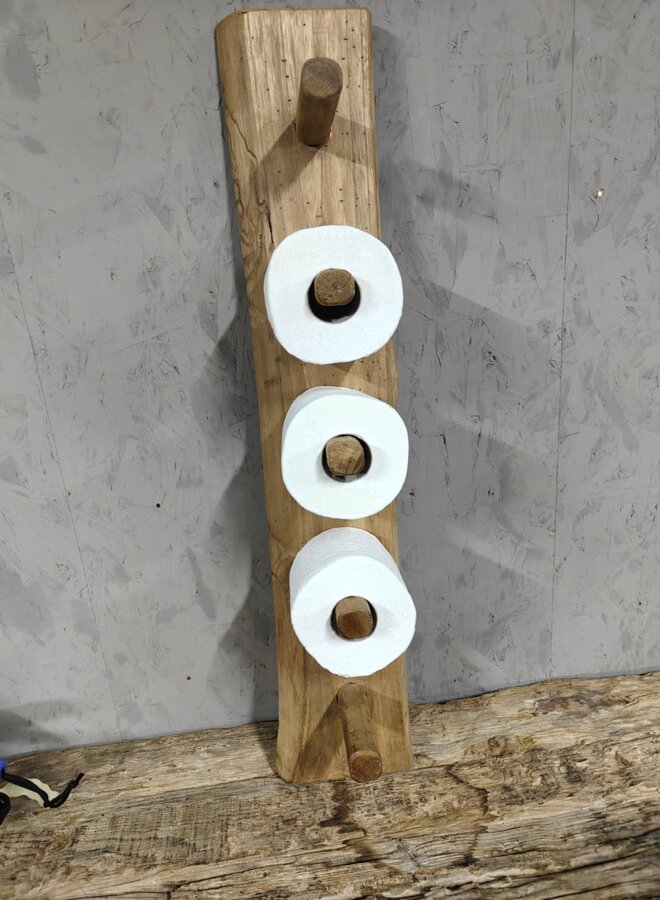 Toiletrolhouder Hout Verticaal – Landelijke Stijl