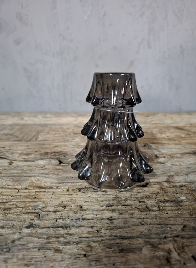 Glazen Kaarsenhouder Christmas Zwart Groot