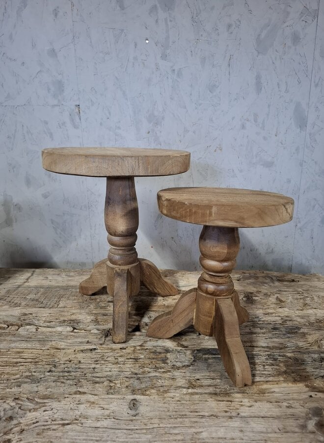 Houten Krukje Klein – Rond Decoratieplateau