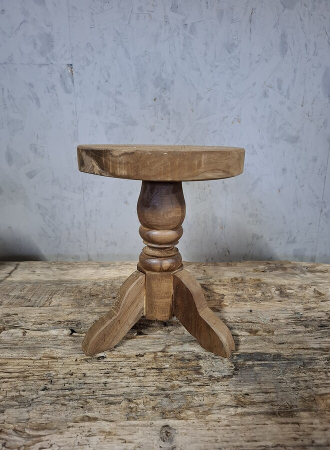Houten Krukje Klein – Rond Decoratieplateau