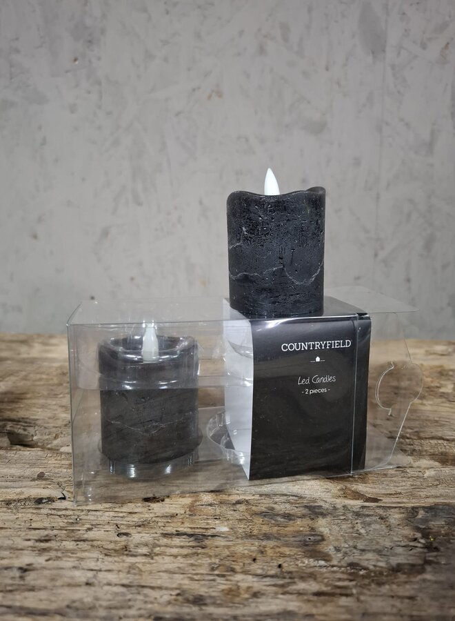 Zwarte LED Kaarsen Set (2-delig)