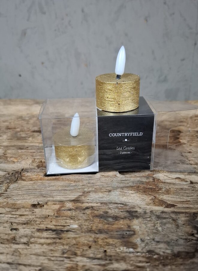 Goudkleurige LED Kaarsen Set (2-delig)
