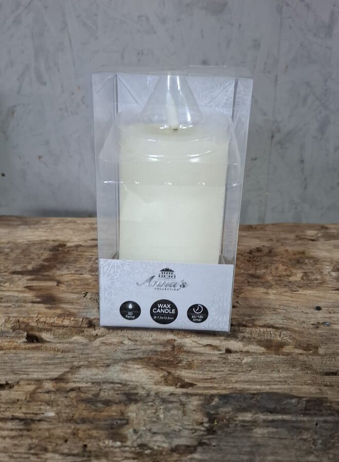 Witte LED Kaars met 3D Vlam