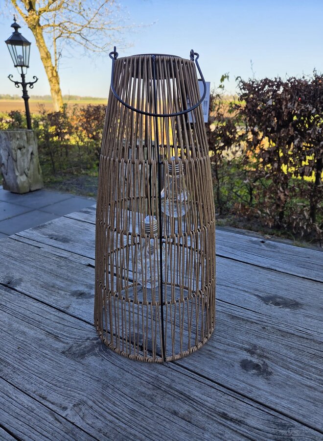 Solar Lantaarn van Touw hoog – LED Verlichting – Naturel