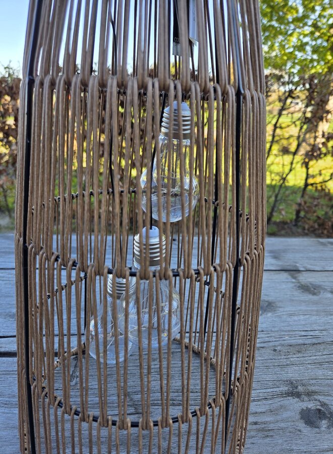 Solar Lantaarn van Touw hoog – LED Verlichting – Naturel