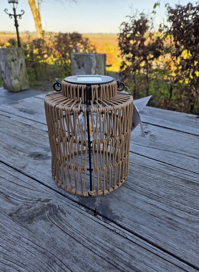 Solar Lantaarn van Touw – LED – Klein – Naturel