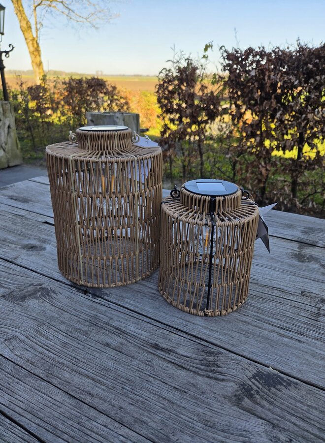Solar Lantaarn van Touw – LED – Groot – Naturel