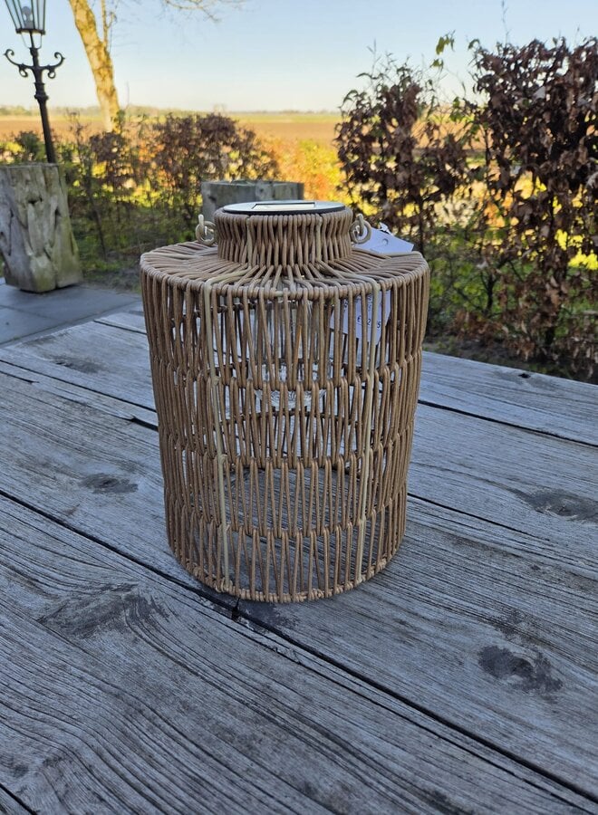 Solar Lantaarn van Touw – LED – Groot – Naturel