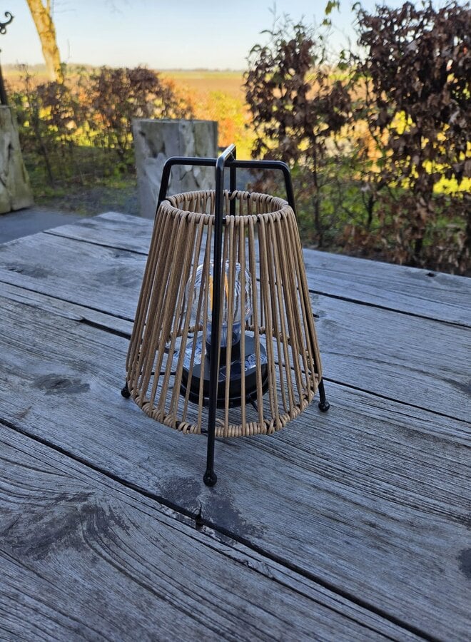 Solar Tafellamp Frame met Touw – LED – Klein – Naturel/Zwart