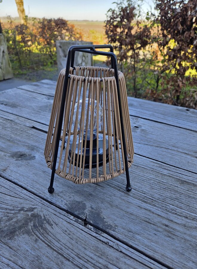 Solar Tafellamp Frame met Touw – LED – Klein – Naturel/Zwart