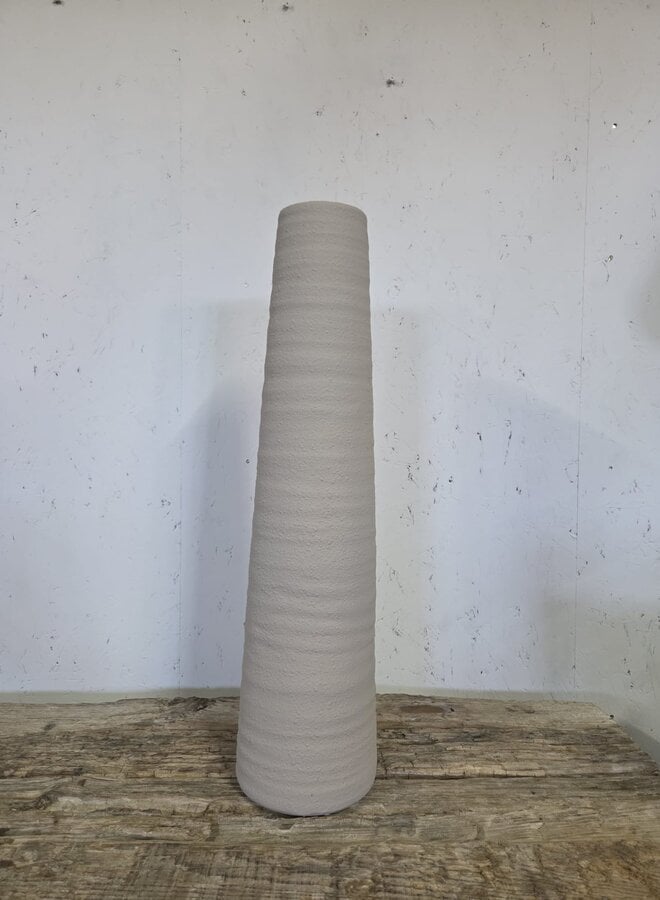 Hoge Sier Vaas Zandkleur – Structuur – XL – 58 cm