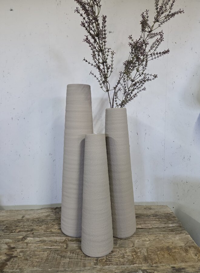 Sier Vaas Zandkleur – Medium – Structuur – 49 cm