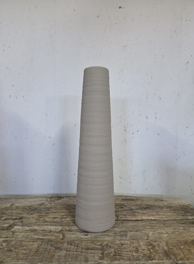 Smalle Sier Vaas Zandkleur – Small – Structuur – 40 cm