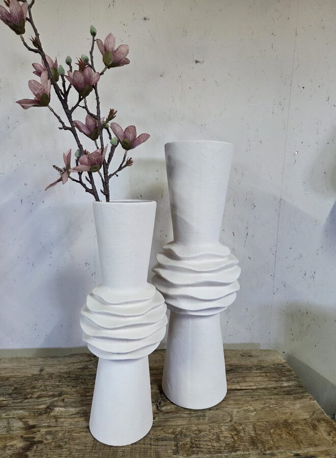 Vaas Wave – Klein – Wit – Ø 18,5 cm × 47,5 cm