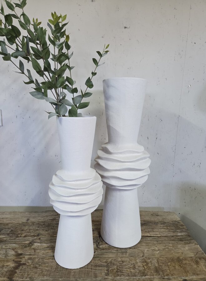 Vaas Wave – Groot – Wit – Ø 22 cm × 60,5 cm