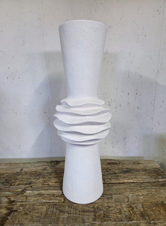 Vaas Wave – Groot – Wit – Ø 22 cm × 60,5 cm