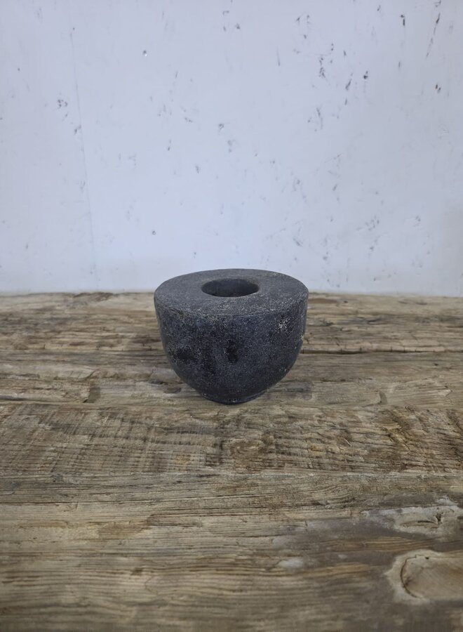 Waxinelichthouder Donker Grijs – Laag – Stoer – 12 cm