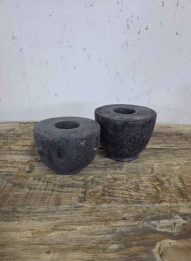 Waxinelichthouder Donker Grijs – Groot – Stoer – 12,5 cm