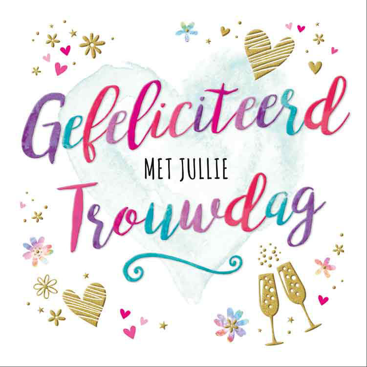 XL kaart - Gefeliciteerd met jullie trouwdag - Snelwenskaart.nl