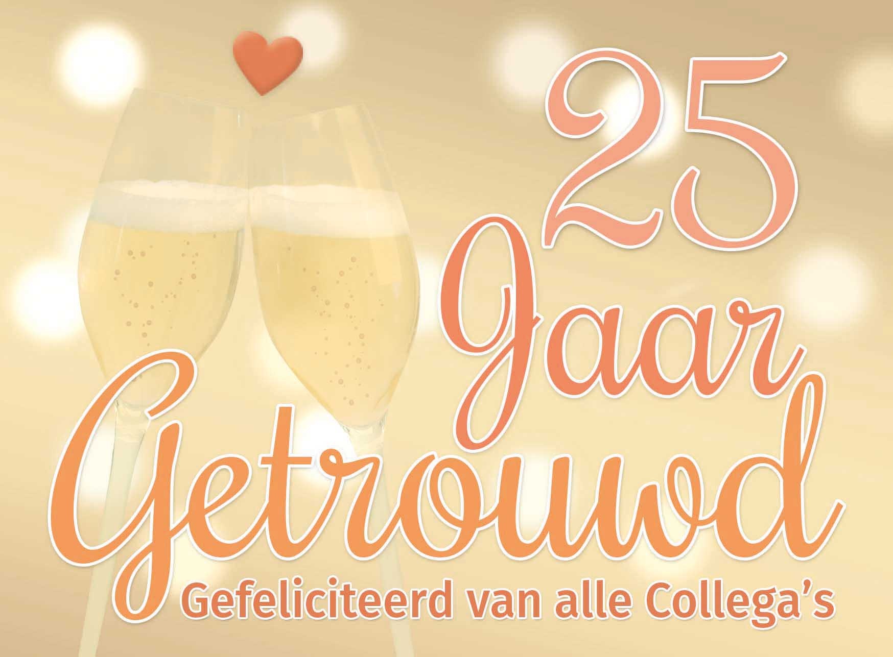 25 jaar getrouwd gefeliciteerd Wenskaart - Snelwenskaart.nl