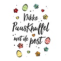 Een paasknuffel met de post