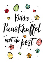 Een paasknuffel met de post