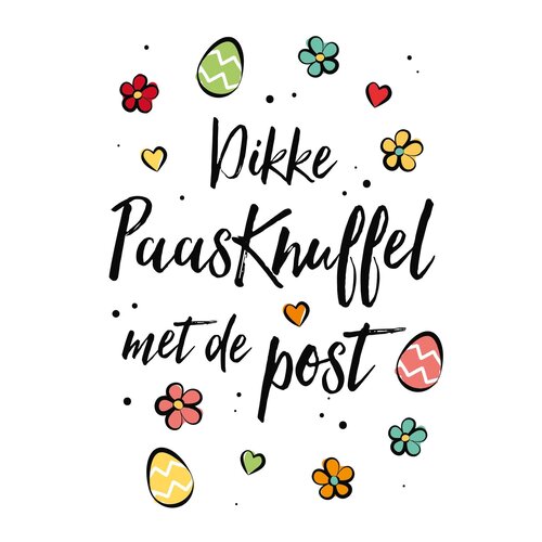 Een paasknuffel met de post