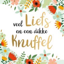 XL kaart - Veel liefs en een dikke knuffel