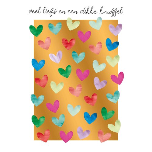 Veel liefs en een dikke knuffel liefdeskaart