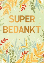 Super bedankt bedanktkaart